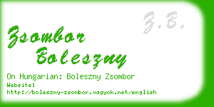 zsombor boleszny business card